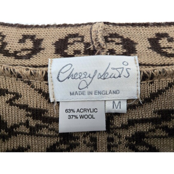 VTG Cherry Lewis Cardigan Womens M Sweater Brown Wool Blend England Casual Fall - Picture 4 of 7
